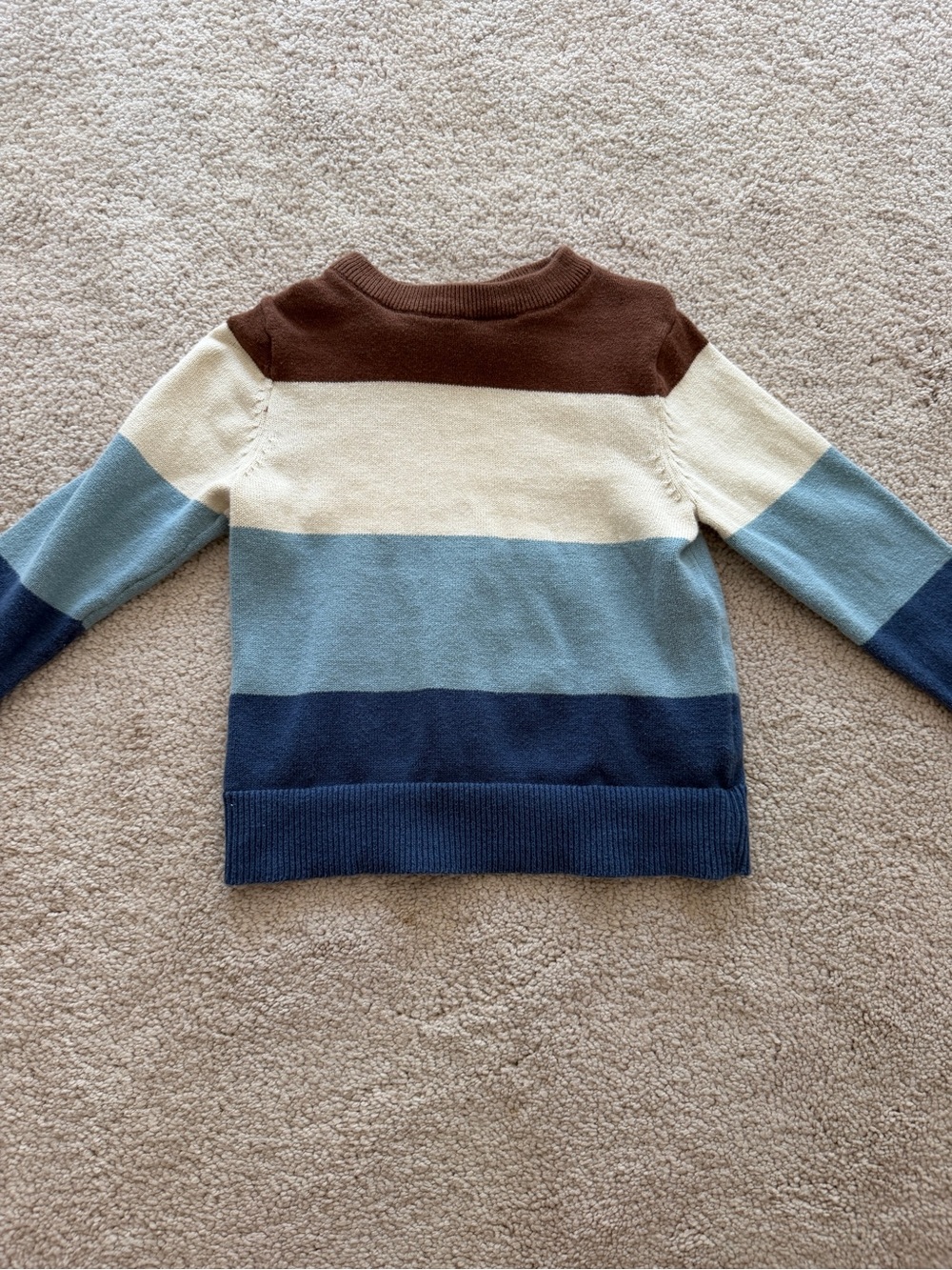 H&M Kid’s Striped Crewneck Sweater in Brown, Cream & Blue